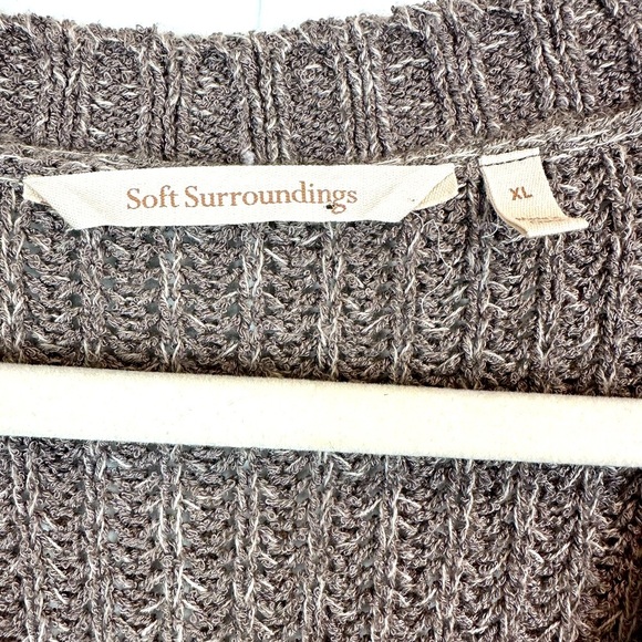 Soft Surroundings Chunky Oversized Brown Boyfriend Pulover Sweater Size XL🔥 - Picture 6 of 7